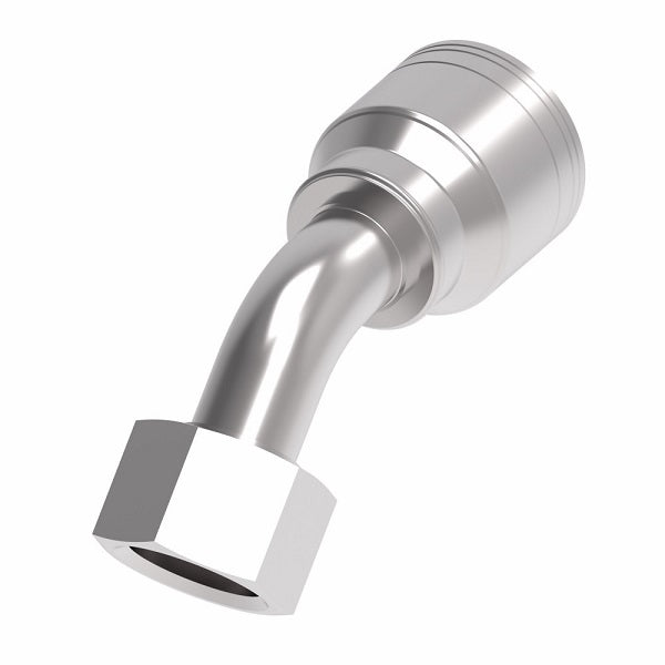 1A12BFA12 Aeroquip by Danfoss | 1 & 2 Wire TTC JIS/BSPP Female Swivel 45° Elbow (BFA) Crimp Fitting | -12 Female BSPP Swivel x -12 Hose Barb | Steel