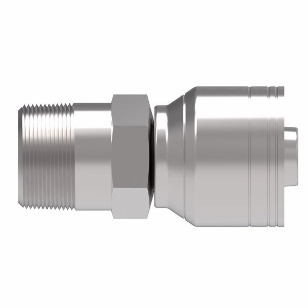 1A8BT6 Aeroquip by Danfoss | 1 & 2 Wire TTC BSP Male Tapered, BSPT (BT) Crimp Fitting | -08 Male BSPT x -06 Hose Barb | Steel