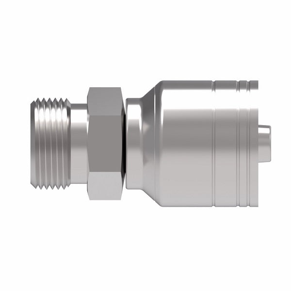 1A10DK6 Aeroquip by Danfoss | 1 & 2 Wire TTC DKO 24° Male, Light Duty (DK) Crimp Fitting | L12 Male DKO/DIN x -06 Hose Barb | Steel