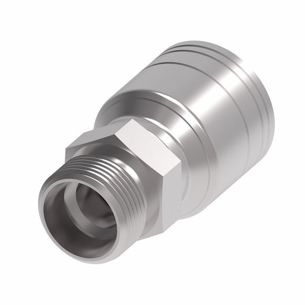 1A16DK10 Aeroquip by Danfoss | 1 & 2 Wire TTC DKO 24° Male, Light Duty (DK) Crimp Fitting | L18 Male DKO/DIN x -10 Hose Barb | Steel