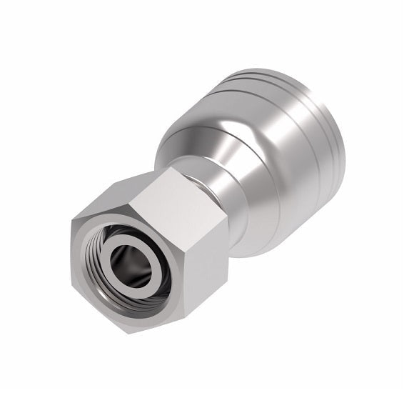 1A16DL10 Aeroquip by Danfoss | 1 & 2 Wire TTC DKO Female Swivel, Light Duty (DL) Crimp Fitting | L18 Female DKO/DIN x -10 Hose Barb | Steel