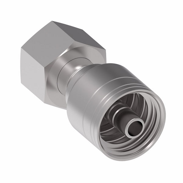1A6DL4 Aeroquip by Danfoss | 1 & 2 Wire TTC DKO Female Swivel, Light Duty (DL) Crimp Fitting | L08 Female DKO/DIN x -04 Hose Barb | Steel