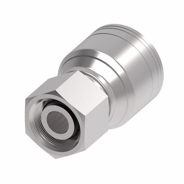 1A8DL6 Aeroquip by Danfoss | 1 & 2 Wire TTC DKO Female Swivel, Light Duty (DL) Crimp Fitting | L10 Female DKO/DIN x -06 Hose Barb | Steel