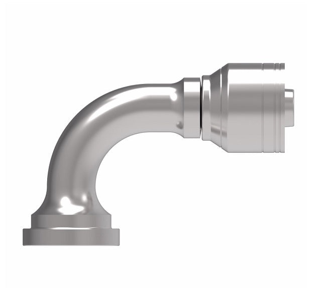 1A12FLB10 Aeroquip by Danfoss | 1 & 2 Wire TTC SAE Code 61 Split Flange 90° Elbow (FLB) Crimp Fitting | -12 Code 61 Split Flange x -10 Hose Barb | Steel