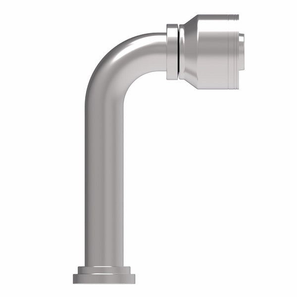 1A20FLB20.189 Aeroquip by Danfoss | 1 & 2 Wire TTC SAE Code 61 Split Flange 90° Elbow (FLB) Crimp Fitting | -20 Code 61 Split Flange x -20 Hose Barb | Steel