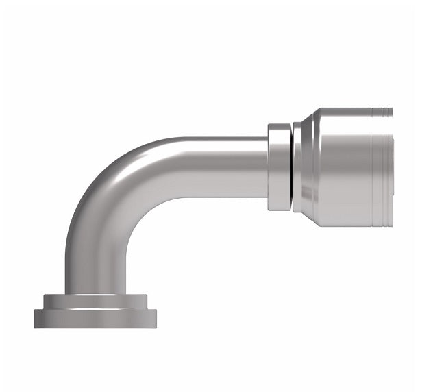 1A32FLB20 Aeroquip by Danfoss | 1 & 2 Wire TTC SAE Code 61 Split Flange 90° Elbow (FLB) Crimp Fitting | -32 Code 61 Split Flange x -20 Hose Barb | Steel