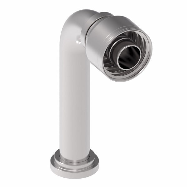 1A20FLB20.189 Aeroquip by Danfoss | 1 & 2 Wire TTC SAE Code 61 Split Flange 90° Elbow (FLB) Crimp Fitting | -20 Code 61 Split Flange x -20 Hose Barb | Steel