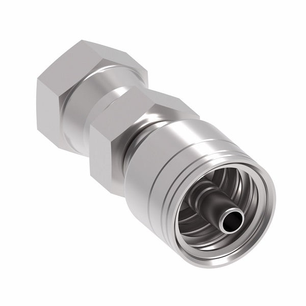1A20KF20 Aeroquip by Danfoss | 1 & 2 Wire TTC Komatsu Female Swivel (KF) Crimp Fitting | -20 Female Komatsu Swivel x -20 Hose Barb | Steel