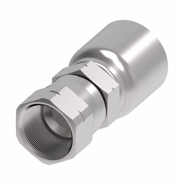 1GA4FS4 Aeroquip by Danfoss | 1 & 2 Wire OTC Female SAE 45° Swivel (FS) Crimp Fitting | -04 Female SAE 45° Swivel x -04 Hose Barb | Steel