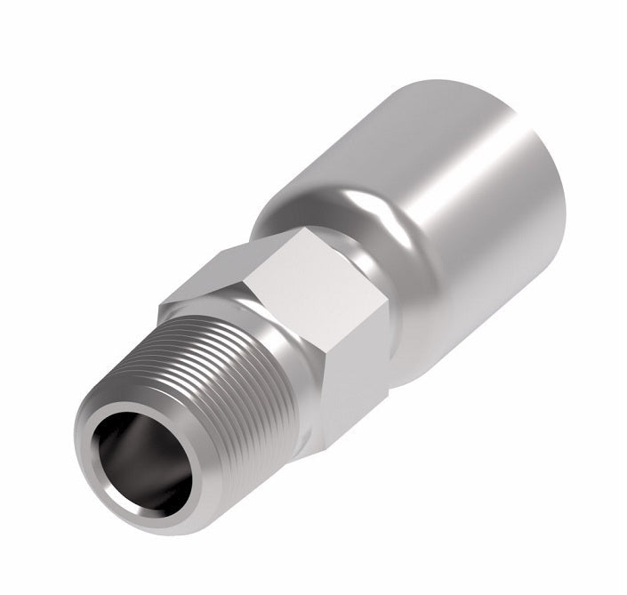 1GA12MP10 Aeroquip by Danfoss | 1 & 2 Wire OTC Male Pipe Crimp Fitting (MP) | -12 Male Pipe x -10 Hose Barb | Steel