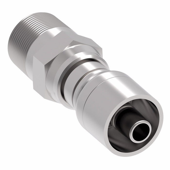 1GA4PS4 Aeroquip by Danfoss | 1 & 2 Wire OTC Male Pipe Swivel Crimp Fitting (PS) | -04 Male Pipe Swivel x -04 Hose Barb | Steel