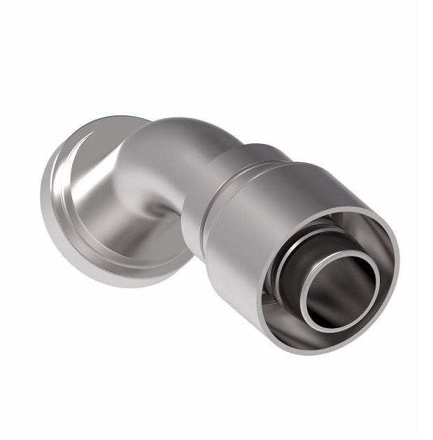 1G40FLA32 Aeroquip by Danfoss | 1 & 2 Wire OTC SAE Code 61 Split Flange 45° Elbow (FLA) Crimp Fitting | -40 Code 61 Split Flange x -32 Hose Barb | Steel