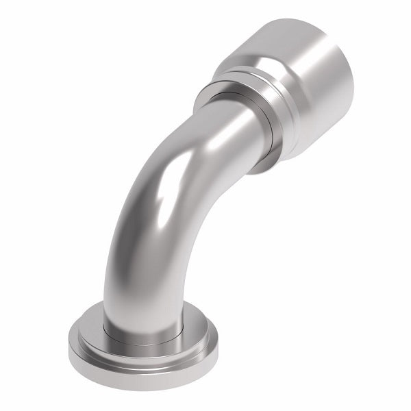 1G32FLB24.080 Aeroquip by Danfoss | 1 & 2 Wire OTC SAE Code 61 Split Flange 90° Elbow (FLB) Crimp Fitting | -32 Code 61 Split Flange x -24 Hose Barb | Steel