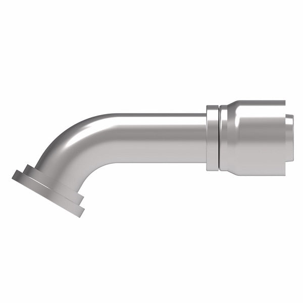 1G24FLG24 Aeroquip by Danfoss | 1 & 2 Wire OTC SAE Code 61 Split Flange 60° Elbow (FLG) Crimp Fitting | -24 Code 61 Split Flange x -24 Hose Barb | Steel