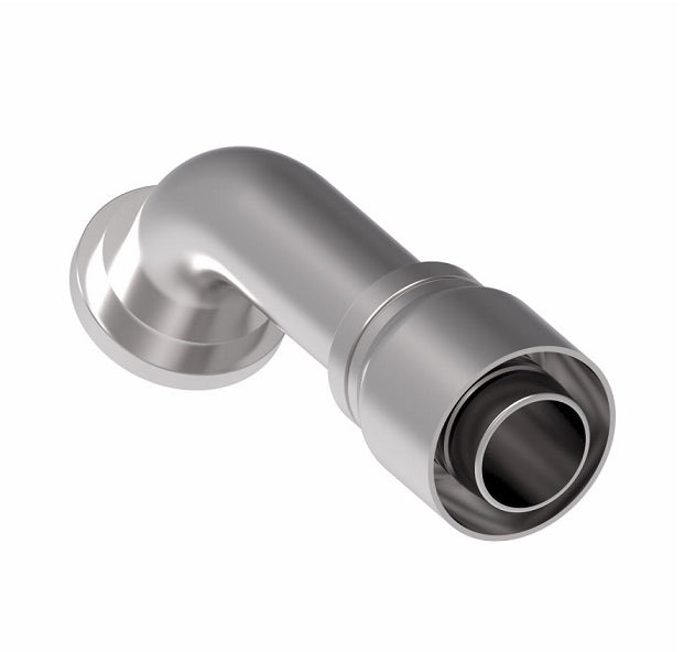 1G24FLG24 Aeroquip by Danfoss | 1 & 2 Wire OTC SAE Code 61 Split Flange 60° Elbow (FLG) Crimp Fitting | -24 Code 61 Split Flange x -24 Hose Barb | Steel