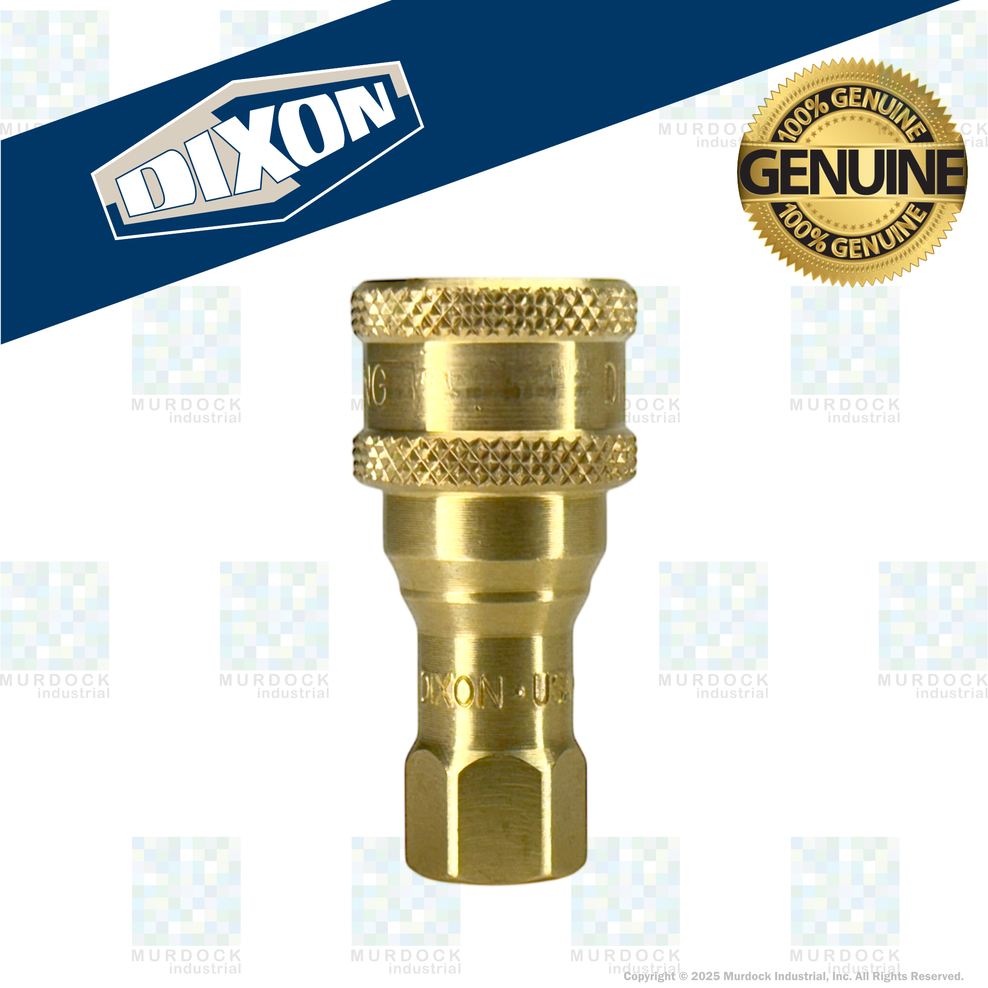 1HF1-B by Dixon Valve | Hydraulic Quick Disconnect Coupling | H-Series | 1/8" Female NPTF x 1/8" ISO-B Interchange | Socket | Nitrile Seal | Brass
