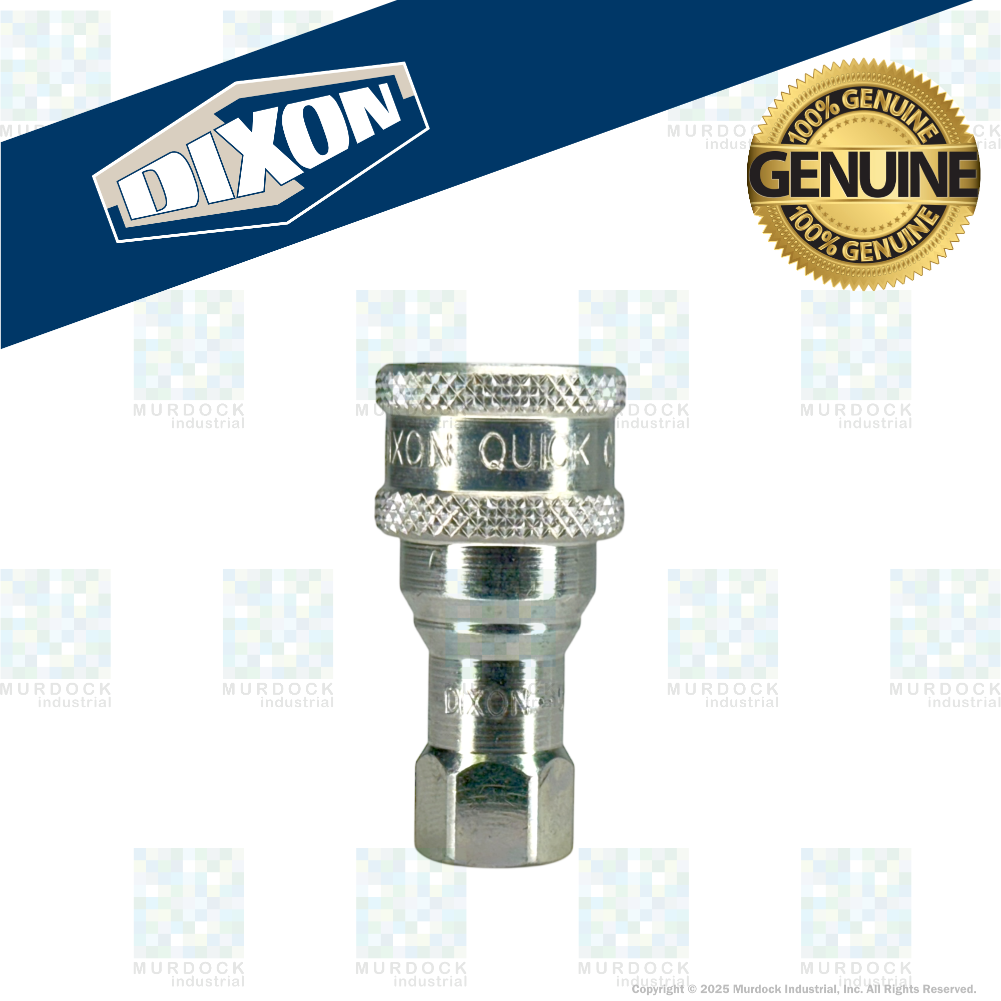 1HF1 by Dixon Valve | Hydraulic Quick Disconnect Coupling | H-Series | 1/8" Female NPTF x 1/8" ISO-B Interchange | Socket | Nitrile Seal | Steel