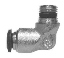 20069N by Midland | Push-In Fitting | Fixed | 1/4" Tube OD x 1/4" Male NPTF | 90° Elbow | Nickel Plated Brass