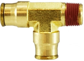 20093 by Midland | Push-In Fitting | Fixed Run | 1/4" Tube OD x 1/4" Male NPTF | Tee | Brass