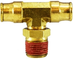 20107 by Midland | Push-In Fitting | Swivel Branch | 3/8" Tube OD x 1/4" Male NPTF | Tee | Brass