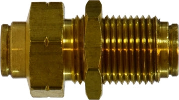 20125 (20-125) by Midland | Push-In Fitting | Bulkhead Union | 5/32" Tube OD | Straight | Brass