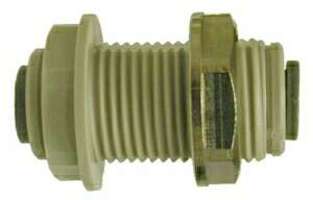 20128P by Midland | Push-In Tube Fitting | Bulkhead Union | 3/8" Tube OD | Plastic