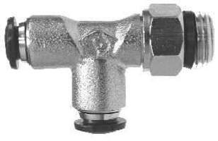 20851N (20-851N) by Midland | Push-In Fitting | Swivel Male | 1/8" Tube OD x 1/4" Male Global Thread | Tee | Nickel Plated Brass
