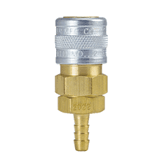 2042HW by ZSi-Foster | Quick Disconnect Socket | Viton Seal | 1/4" ID | Hose Stem | For Hot Water | Brass/Stainless Steel