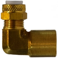 20301 (20-301) by Midland | Flareless Fitting | Poly-Flo® Female | 3/16" Tube OD x 1/8" Female NPTF | 90° Elbow | Brass