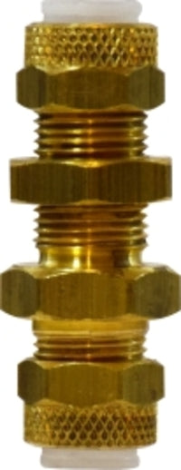 20338 (20-338) by Midland | Flareless Fitting | Poly-Flo® Bulkhead Union | 5/16" Tube OD | Straight | Brass