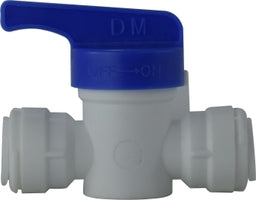 20900P by Midland | Push-In Tube Fitting | Shut Off Valve | 1/4" Tube OD x 1/4" Tube OD | Plastic