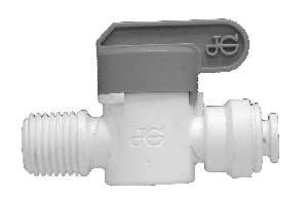 20905P by Midland | Push-In Tube Fitting | Shut Off Valve | 3/8" Tube OD x 3/8" Male NPTF | Plastic