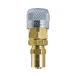 210-SB5 by ZSi-Foster | Quick Disconnect | 210 Series | 1/4" Automatic Socket | 1/4" ID x 9/16" OD | Reusable Hose End | Brass/Steel