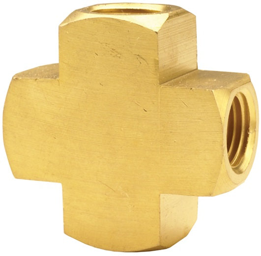 2280404C by Dixon Valve | Pipe Cross | 1/4" Female NPTF | Extruded Brass