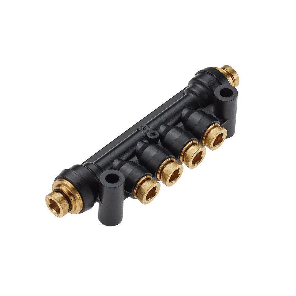 24M-6-4 by Parker | Manifold | 3/8" Manifold x 1/4" Ports | 3.99" Length | Composite | Pack of 2