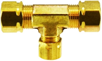 26105 by Midland | Captive Sleeve Compression Fitting | 3/8" Tube OD | Tee | Brass