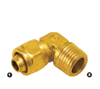 269-05-06 by AdaptAll | -05 Polytube Compression x -06 Male BSPT | 90° Elbow | Brass