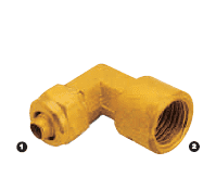 270-04-02 by AdaptAll | -04 Polytube Compression x -02 Female BSP Solid | 90° Elbow | Brass