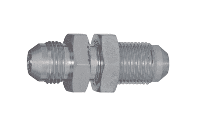 2700LN-8 Dixon Valve Zinc Plated Steel Bulkhead Union with Lock Nut - 3/4"-16 Male 37 deg. Flare
