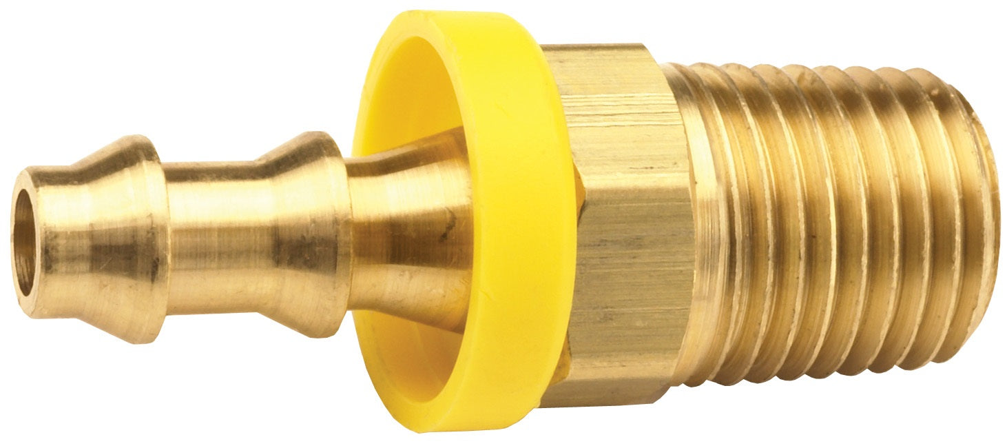 2720404C by Dixon Valve | Push-On Hose Barb Fitting | 1/4" Male NPTF x 1/4" Hose ID | Brass