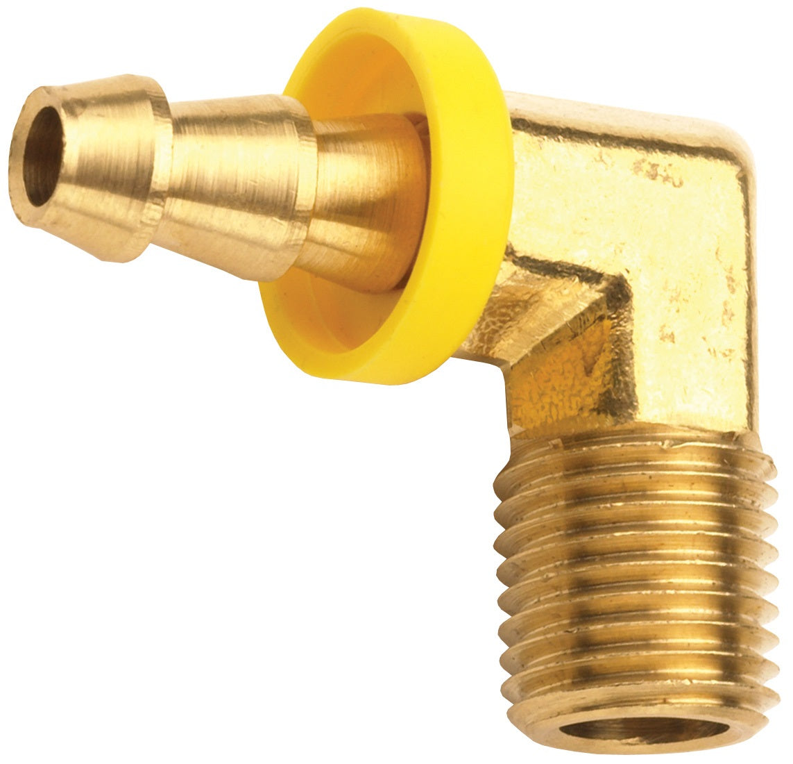 2730806C by Dixon Valve | Push-On Hose Barb Fitting | 90° Elbow | 3/8" Male NPTF x 1/2" Hose ID | Brass