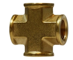 28050 by Midland | Forged Pipe | 1/4" Female NPTF x 1/4" Female NPTF x 1/4" Female NPTF x 1/4" Female NPTF | Cross | Brass