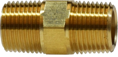28212 by Midland | Hex Nipple | 1/4" Male NPTF | 1.38" Length | Brass