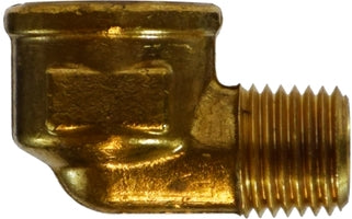 28261 by Midland | Forged Reducing | 1/4" Female NPTF x 1/8" Male NPTF | 90° Street Elbow | Brass