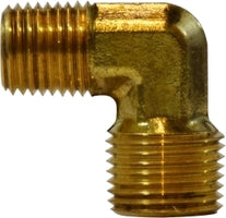 28274 by Midland | Forged Reducing | 1/4" Male NPTF x 1/8" Male NPTF | 90° Elbow | Brass