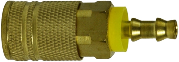 28566 by Midland | Industrial Interchange Pneumatic Push-On Coupler | 3/8" Hose ID | 1/4" Body Size | Brass