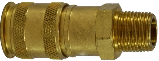 28589 by Midland | Universal Series Pneumatic Coupler | 3/8" Male NPT | 1/4" Body Size | Brass