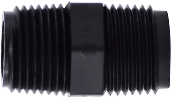 28613B (28-613B) by Midland | Plastic Pipe Fitting | Hex Nipple | 3/8" Male Pipe x 3/8" Male Pipe | Straight | Black Polyethylene
