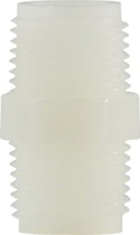 28618W by Midland | Plastic Pipe Fitting | Hex Nipple | 1-1/2" Male Pipe x 1-1/2" Male Pipe | White Nylon