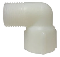28724W by Midland | Plastic Pipe Fitting | 3/4" Female Pipe x 3/4" Male Pipe | 90° Street Elbow | White Nylon